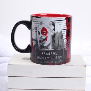 Suicide Squad Harley Quinn & Joker Mugshot 20oz Silver Buffalo Ceramic Mug